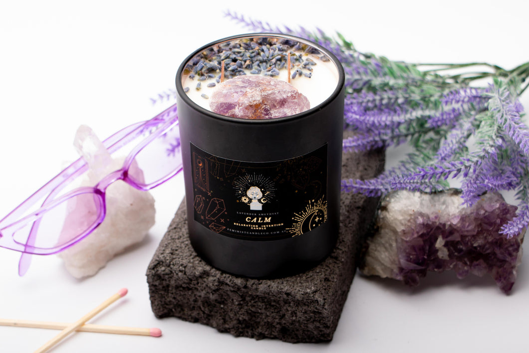 Calm Lavender Relaxation Intention Soy Candle 